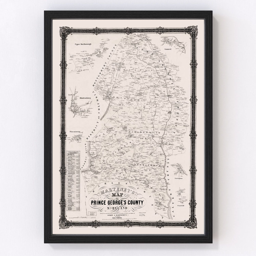 Prince George County Vintage Map 1861