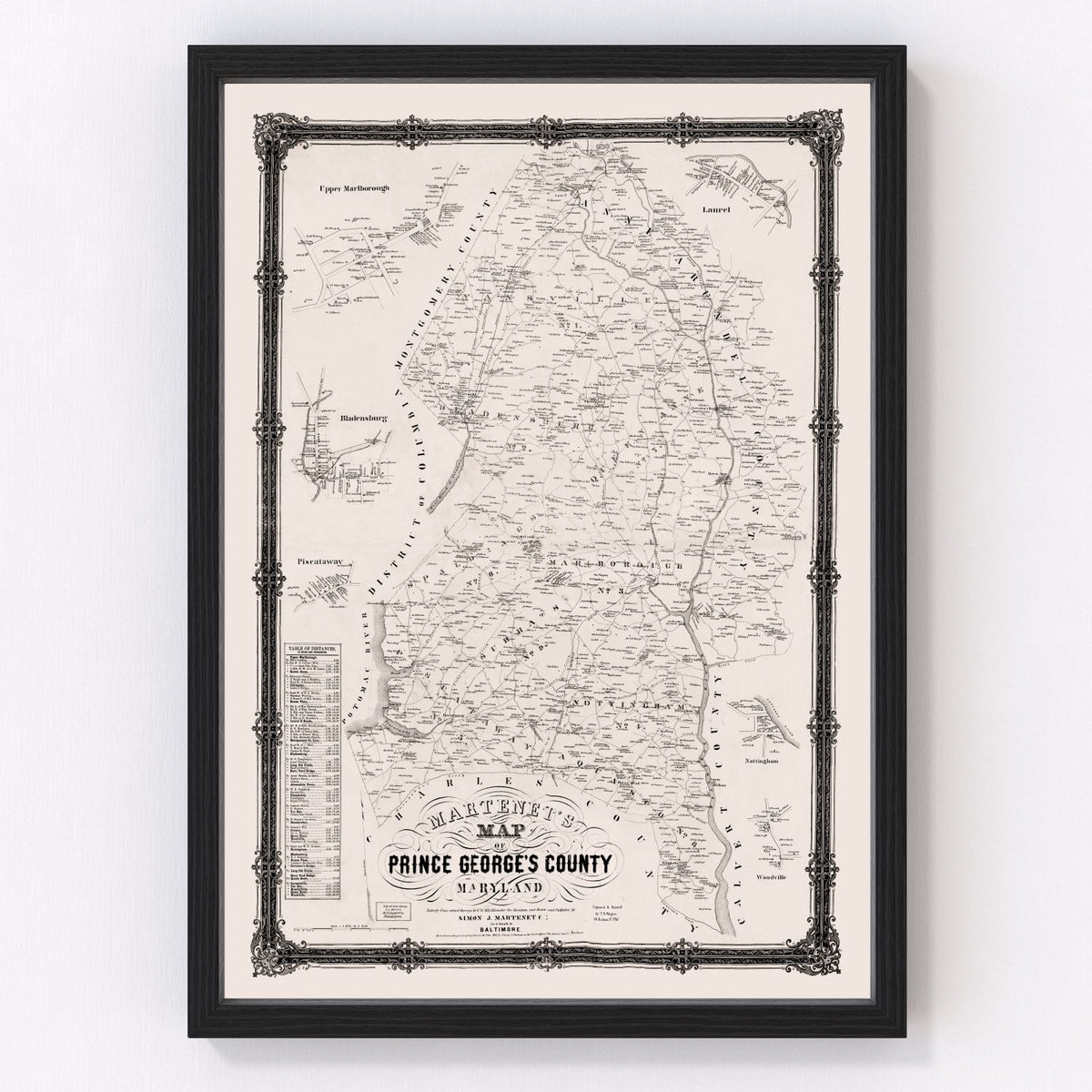 Prince George County Vintage Map 1861