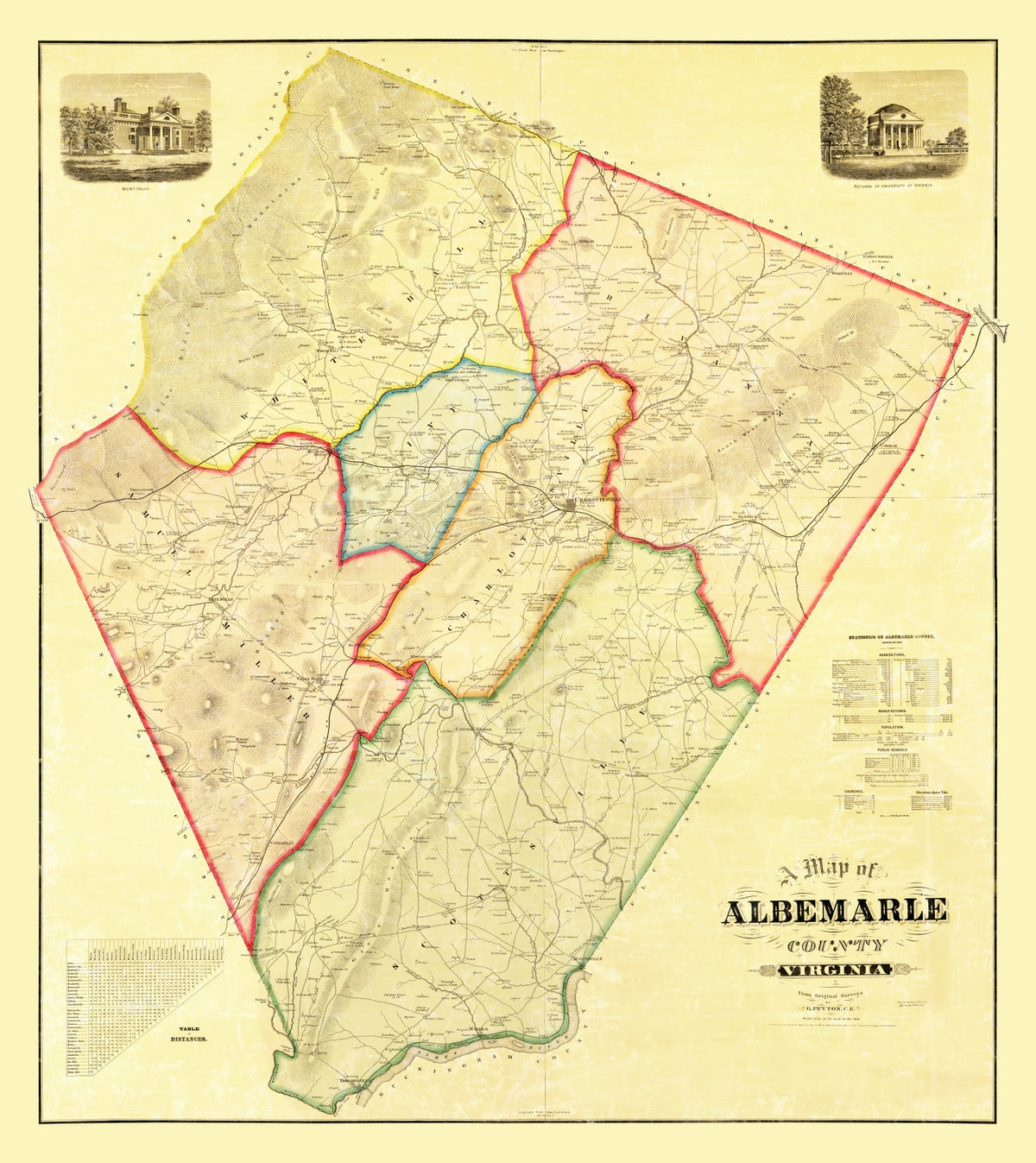 Preview of Vintage Map of Albemarle County, Virginia 1875