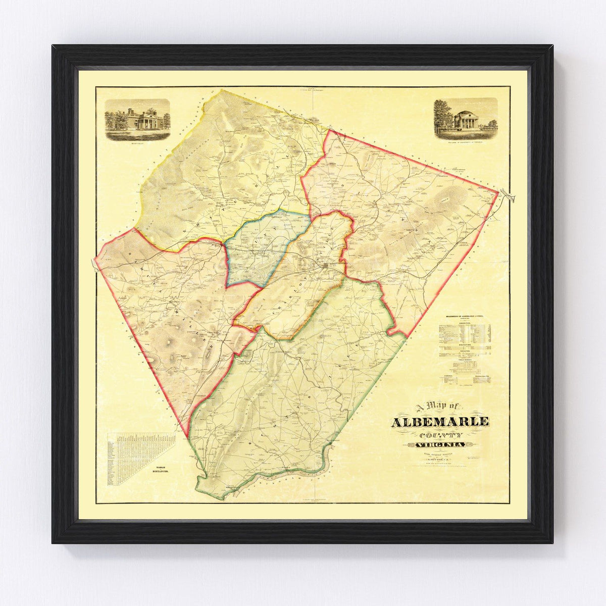 Albemarle County Vintage Map 1875