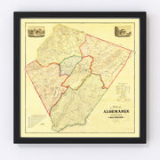 Albemarle County Vintage Map 1875