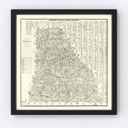 Cleveland County Vintage Map 1886