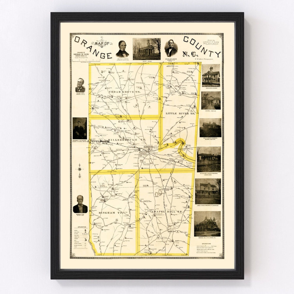 Orange County Vintage Map 1891