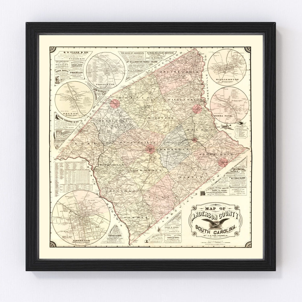 Anderson County Vintage Map 1897