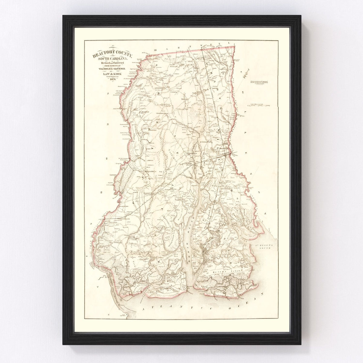 Beaufort County Vintage Map 1873