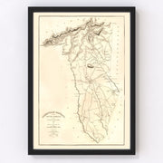 Greenville District County Vintage Map 1825