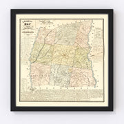 Laurens County Vintage Map 1883