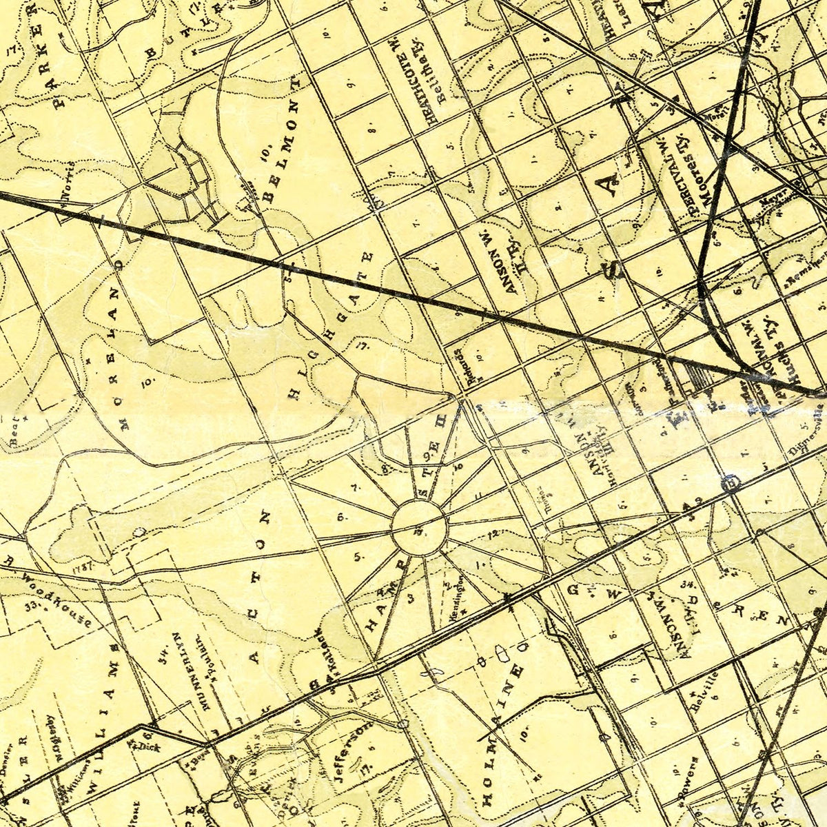 Restored historic details from the 1875 county map of Chatham County, Georgia