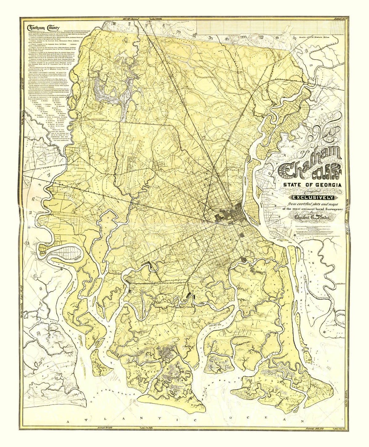 Preview of Vintage Map of Chatham County, Georgia 1875