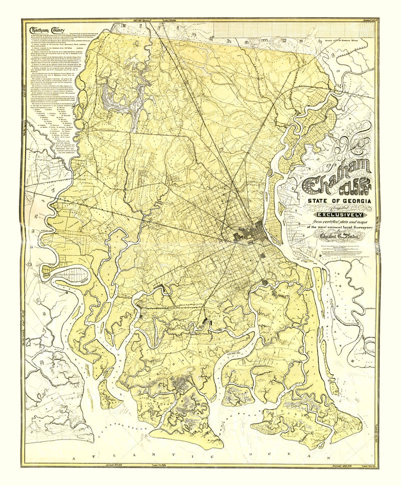 Size comparison using Vintage Map of Chatham County, Georgia 1875