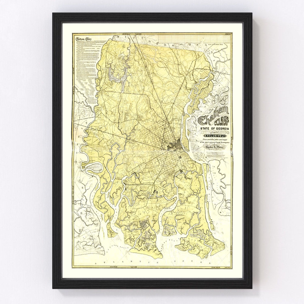 Chatham County Vintage Map 1875