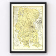 Chatham County Vintage Map 1875