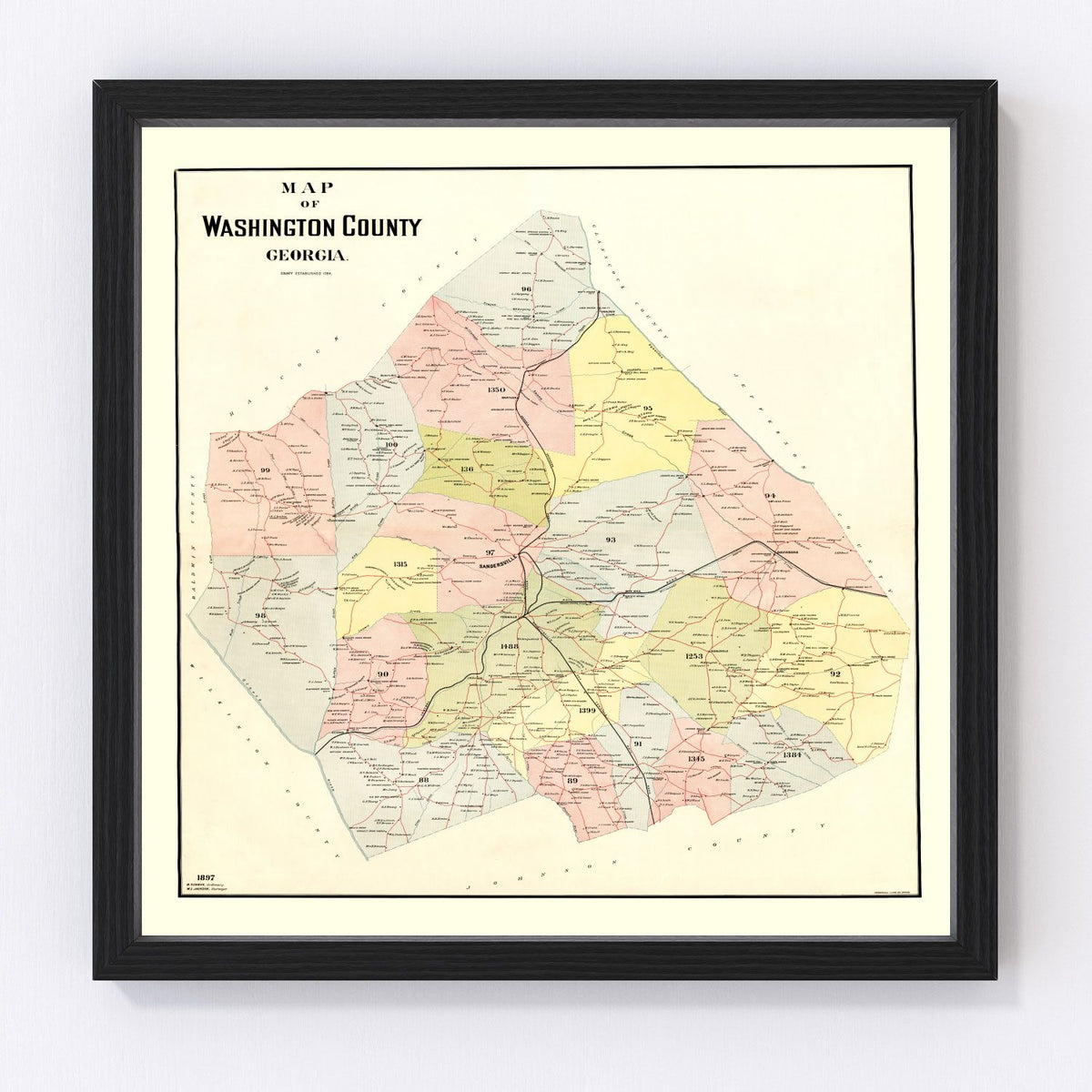 Washington County Vintage Map 1897