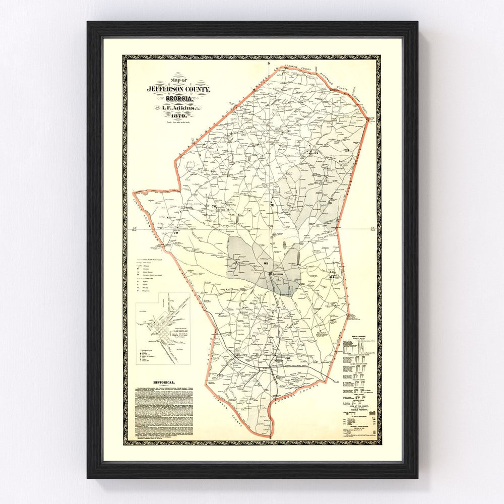 Jefferson County Vintage Map 1879
