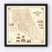 Volusia County Vintage Map 1879