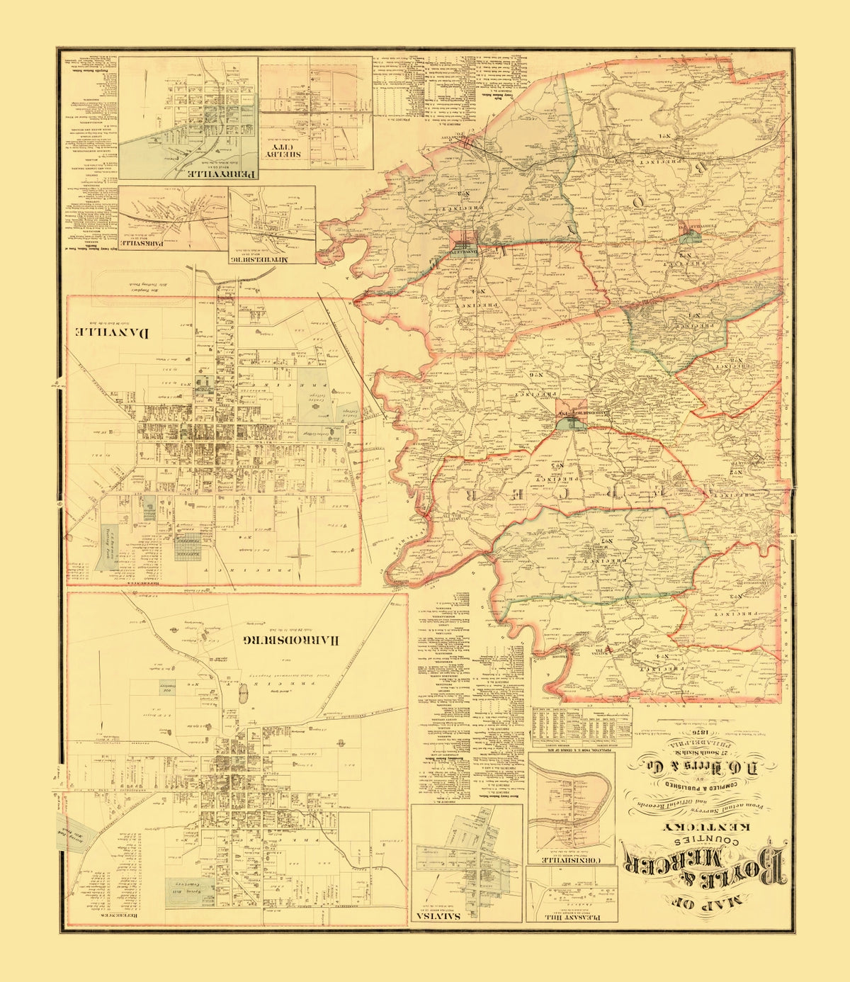 Preview of Vintage Map of Boyle County, Kentucky 1876