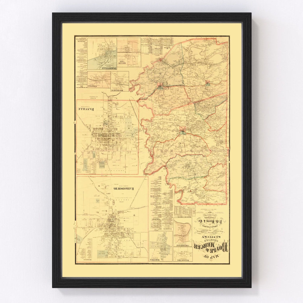 Boyle County Vintage Map 1876