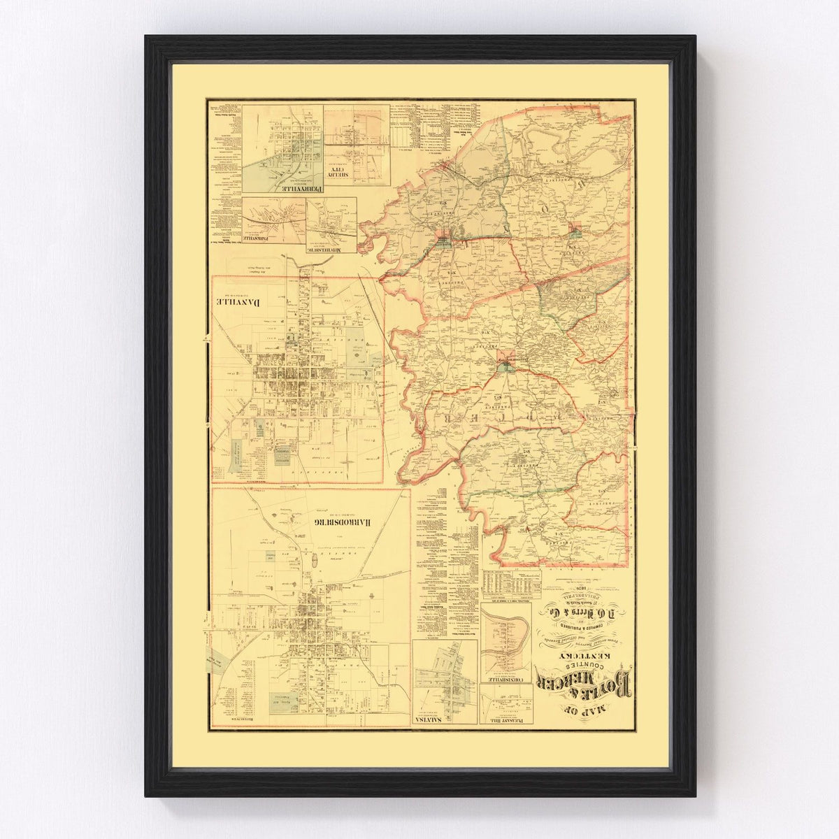 Boyle County Vintage Map 1876