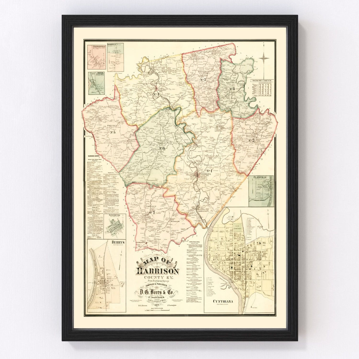 Harrison County Vintage Map 1877