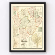 Harrison County Vintage Map 1877