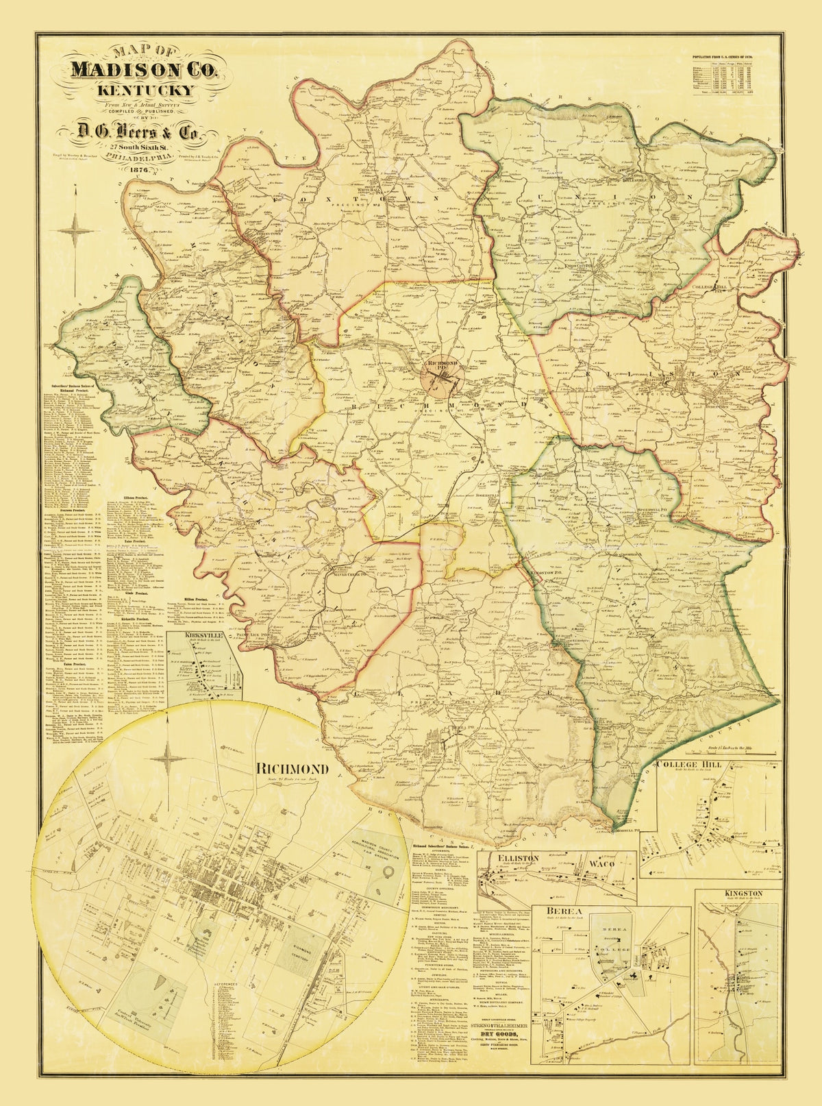 Preview of Vintage Map of Madison County, Kentucky 1876