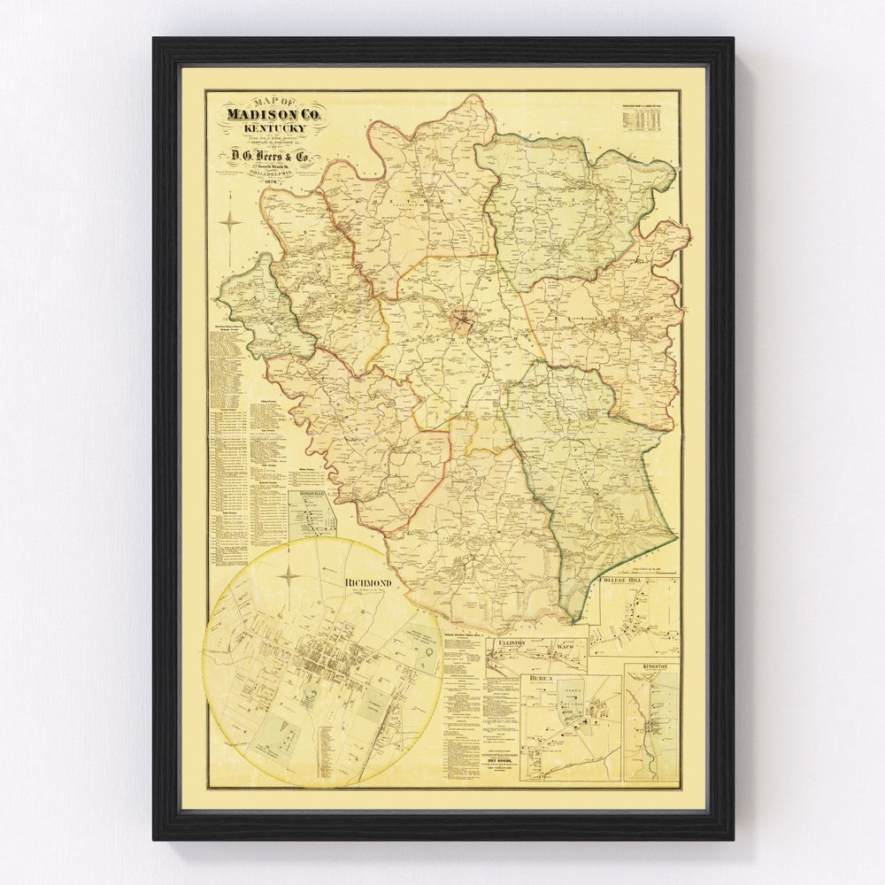 Madison County Vintage Map 1876