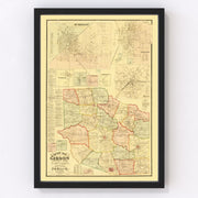 Gibson County Vintage Map 1877