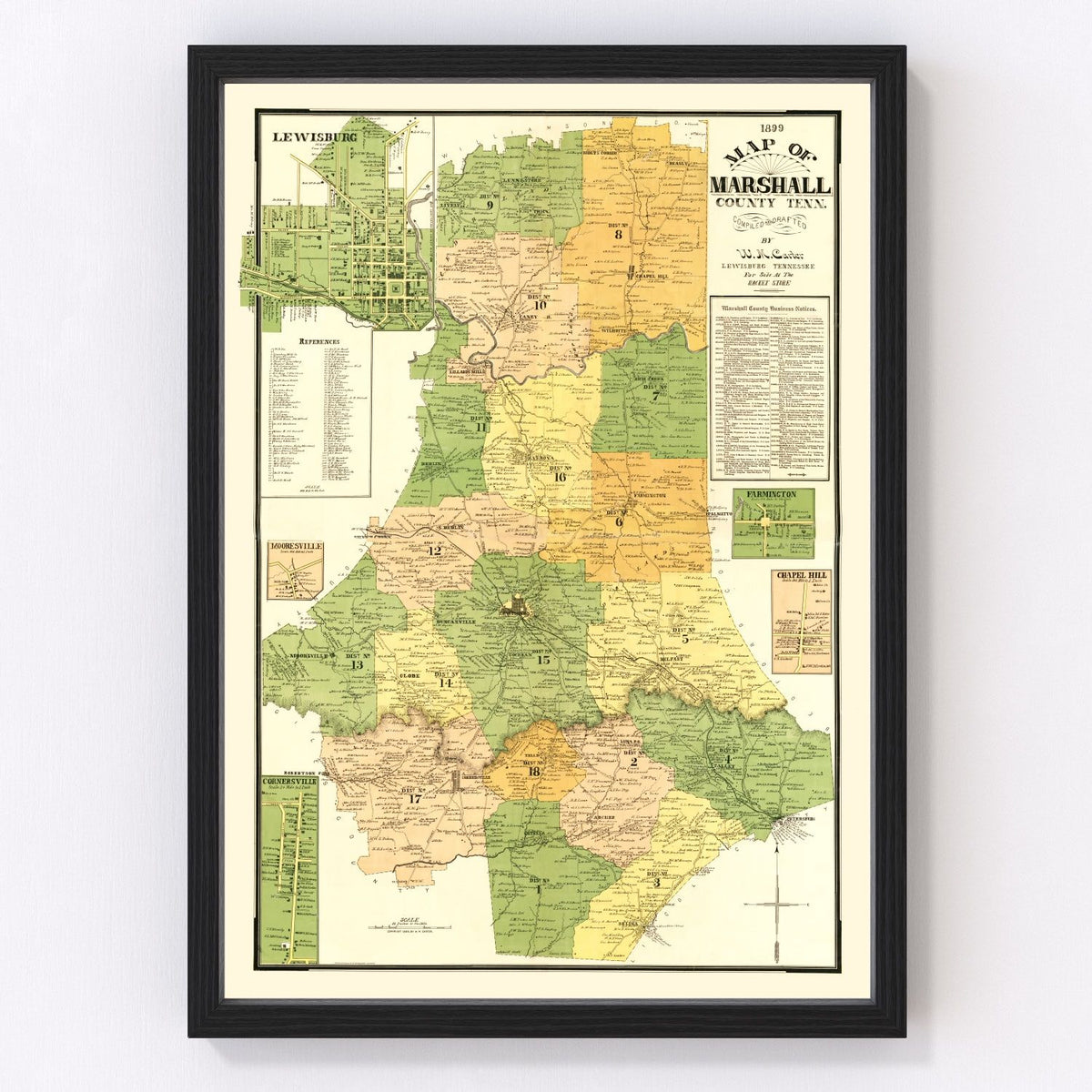 Marshall County Vintage Map 1899