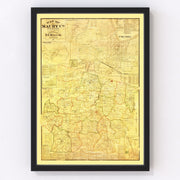 Maury County Vintage Map 1878