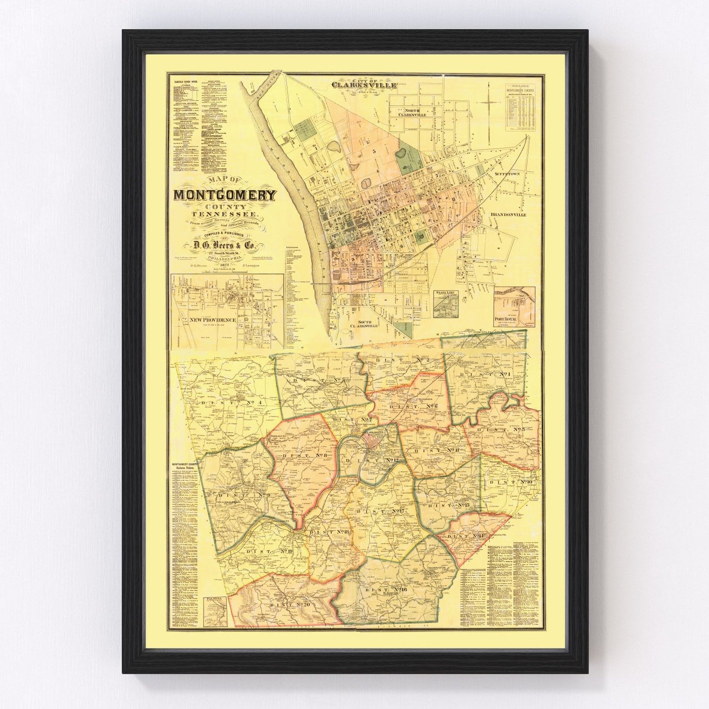 Montgomery County Vintage Map 1877