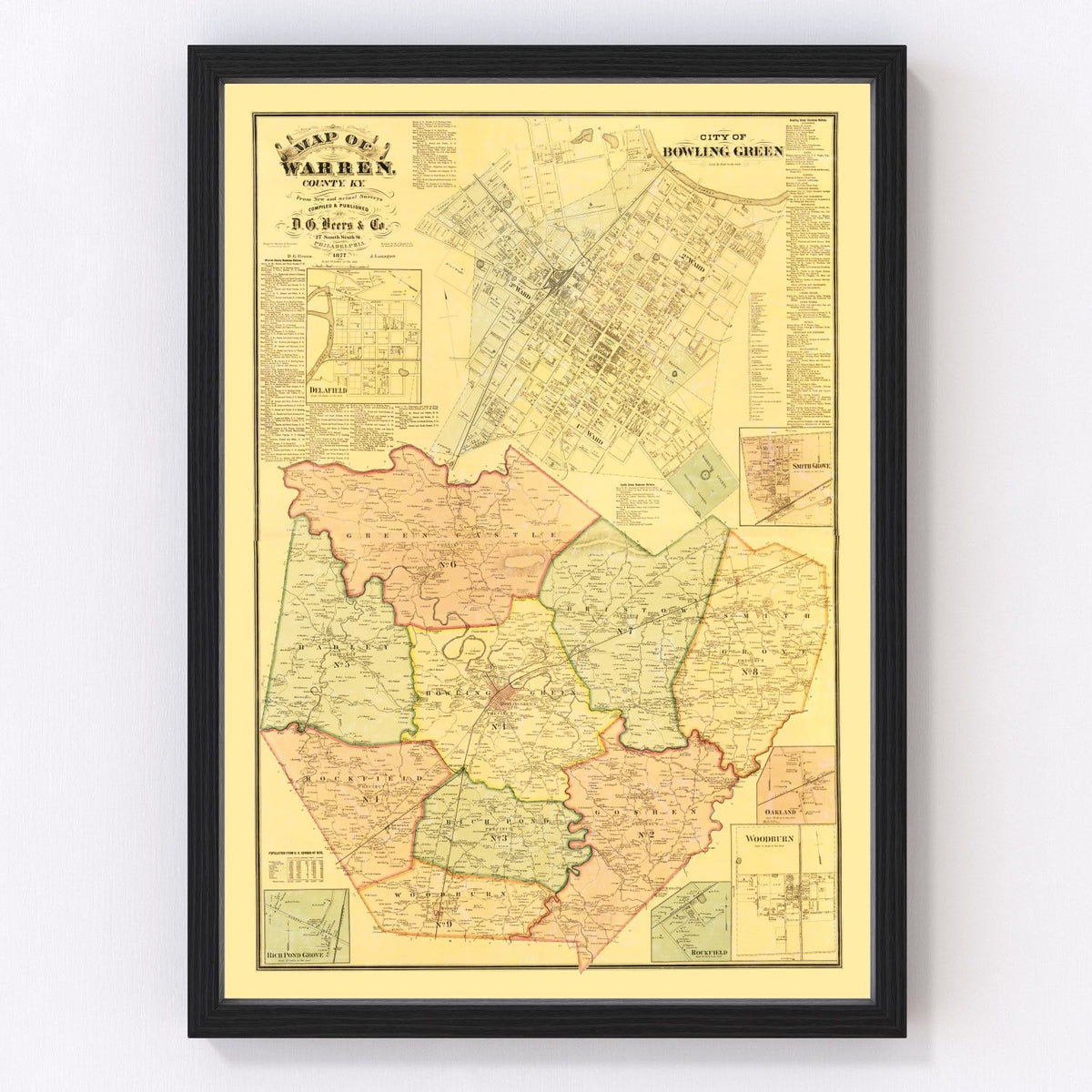 Warren County Vintage Map 1877