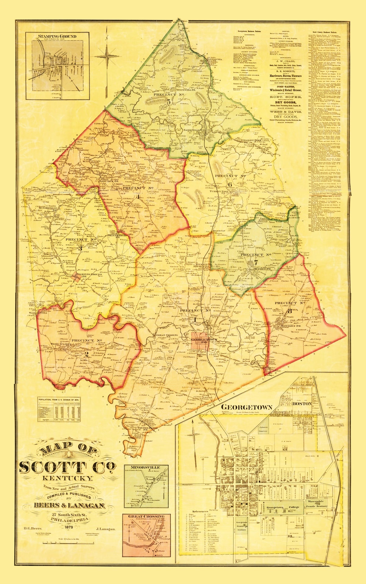 Preview of Vintage Map of Scott County, Kentucky 1879