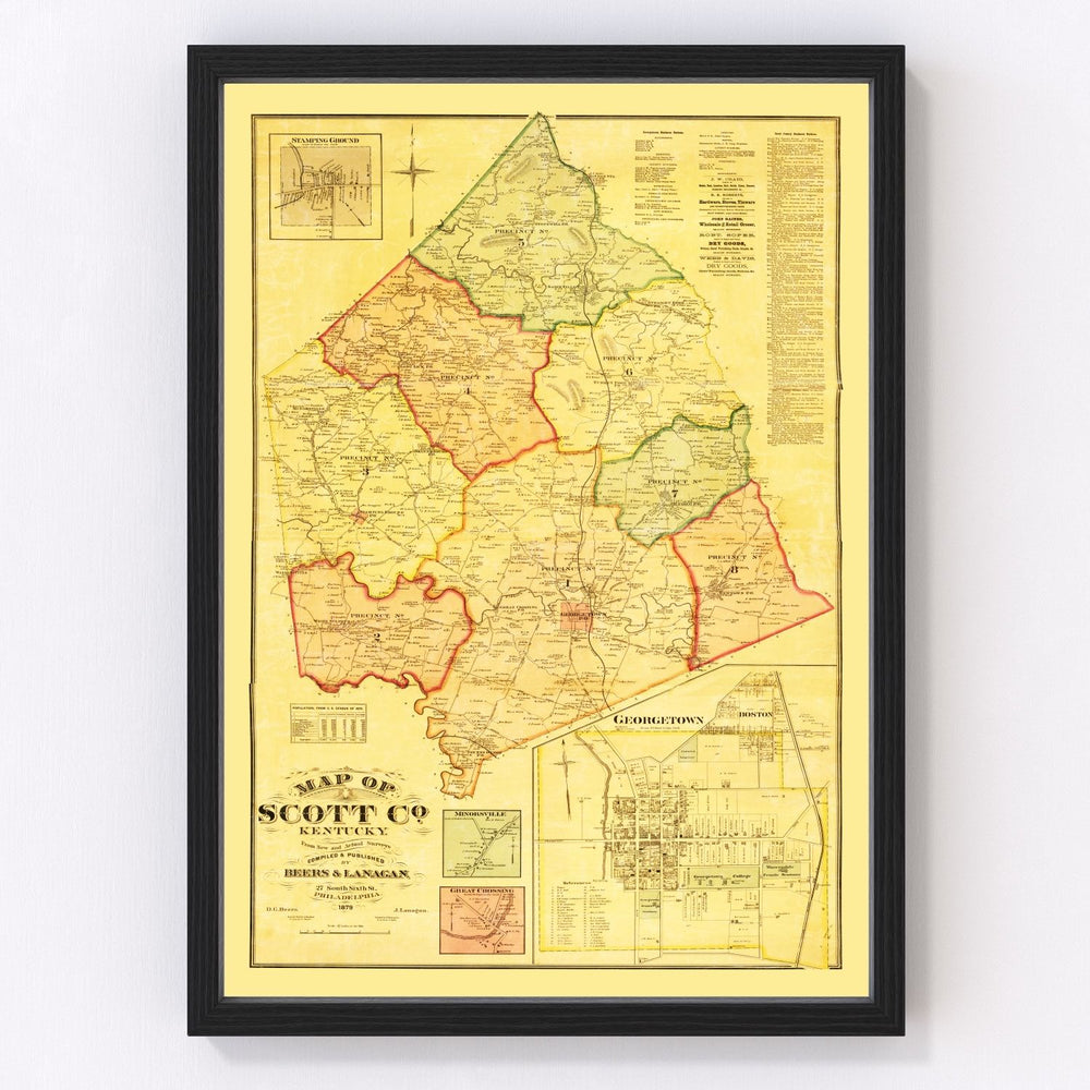 Scott County Vintage Map 1879