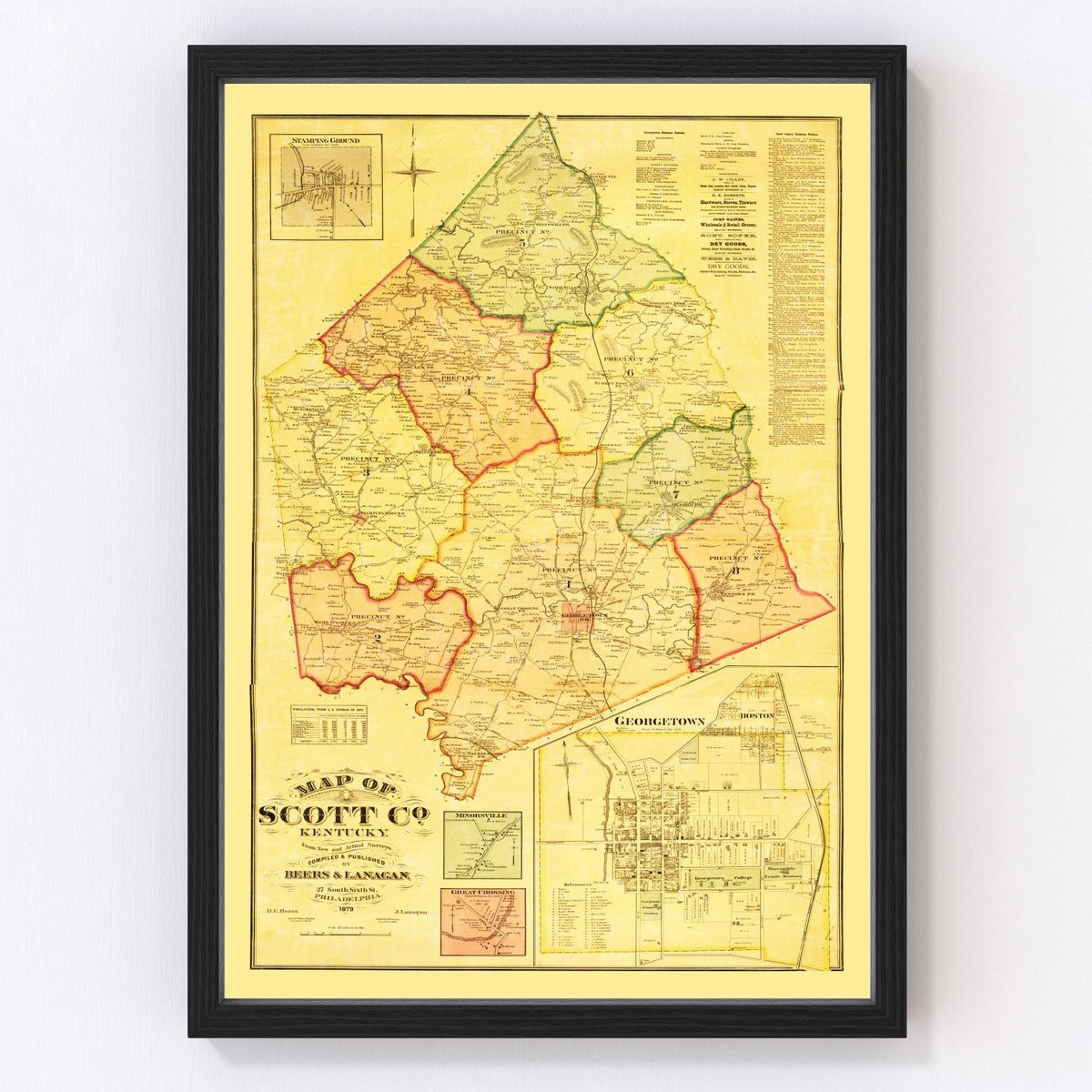 Scott County Vintage Map 1879