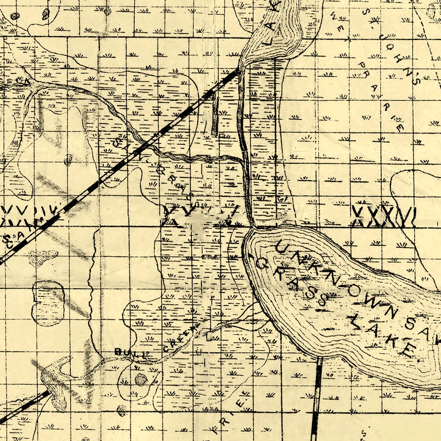 Restored historic details from the 1893 county map of Brevard County, Florida