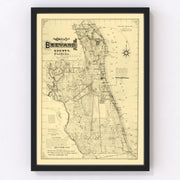 Brevard County Vintage Map 1893