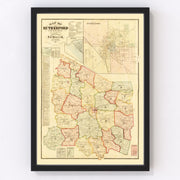Rutherford County Vintage Map 1878