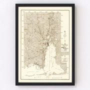 Mobile County Vintage Map 1895