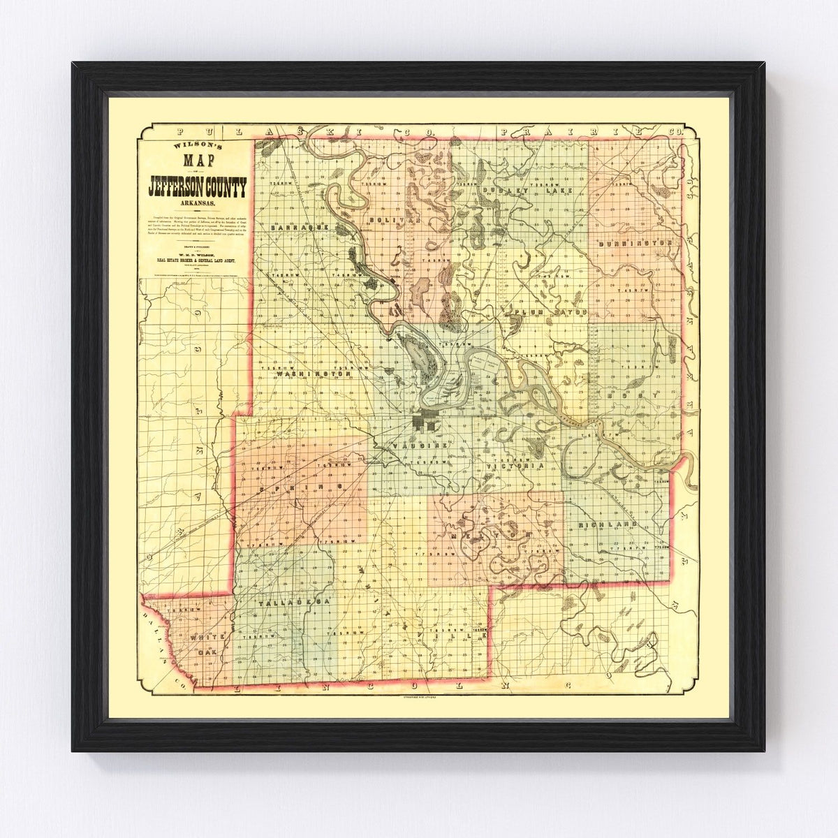Jefferson County Vintage Map 1872