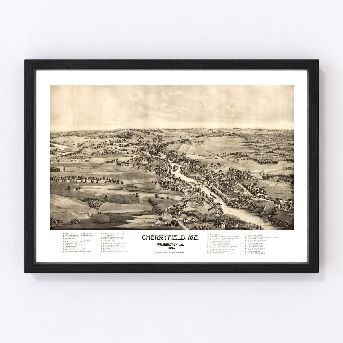 Cherryfield Vintage Map 1896