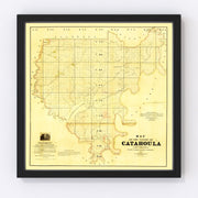 Catahoula Parish Vintage Map 1860