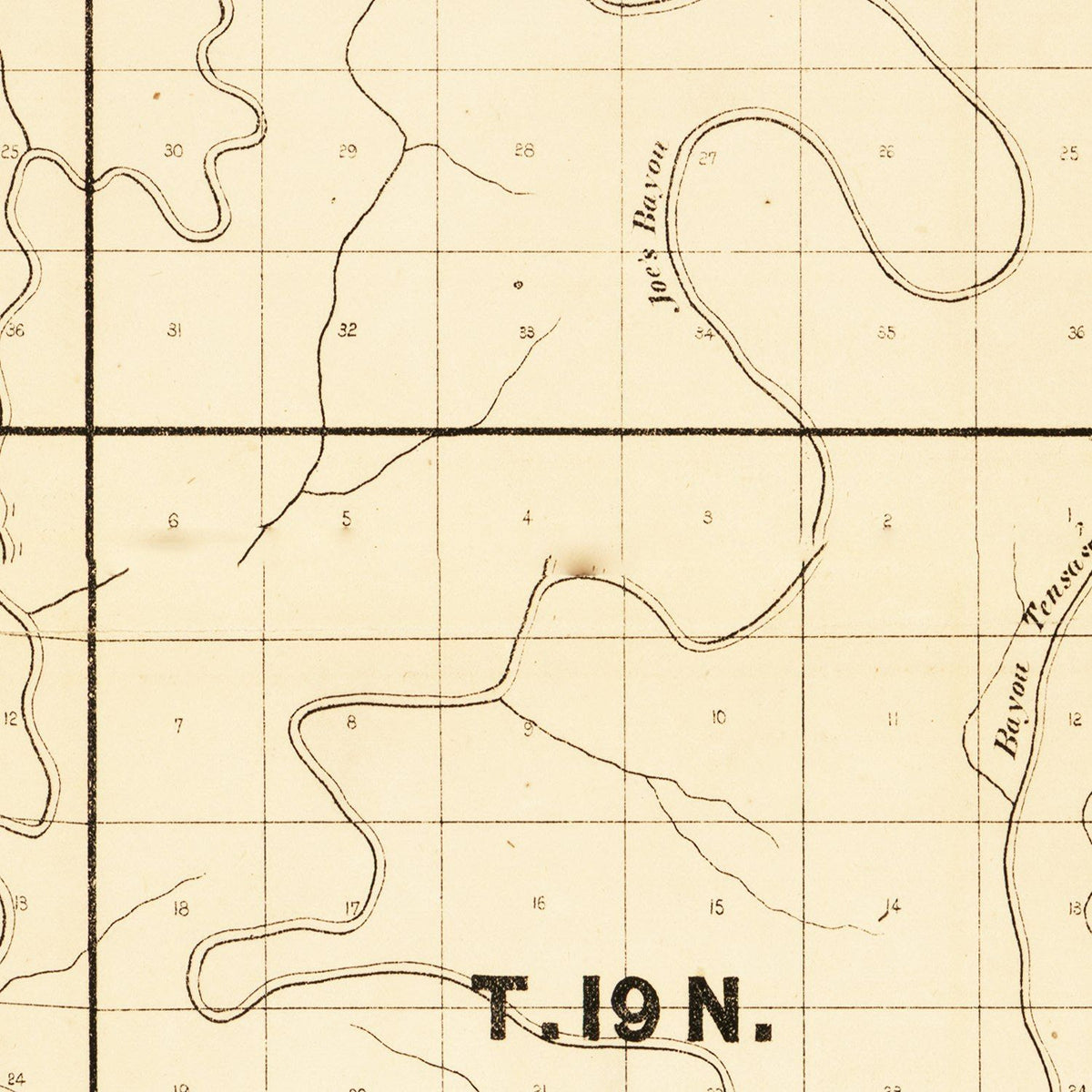 Restored historic details from the 1860 county map of Carroll Parish, Louisiana