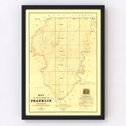 Franklin Parish Vintage Map 1860