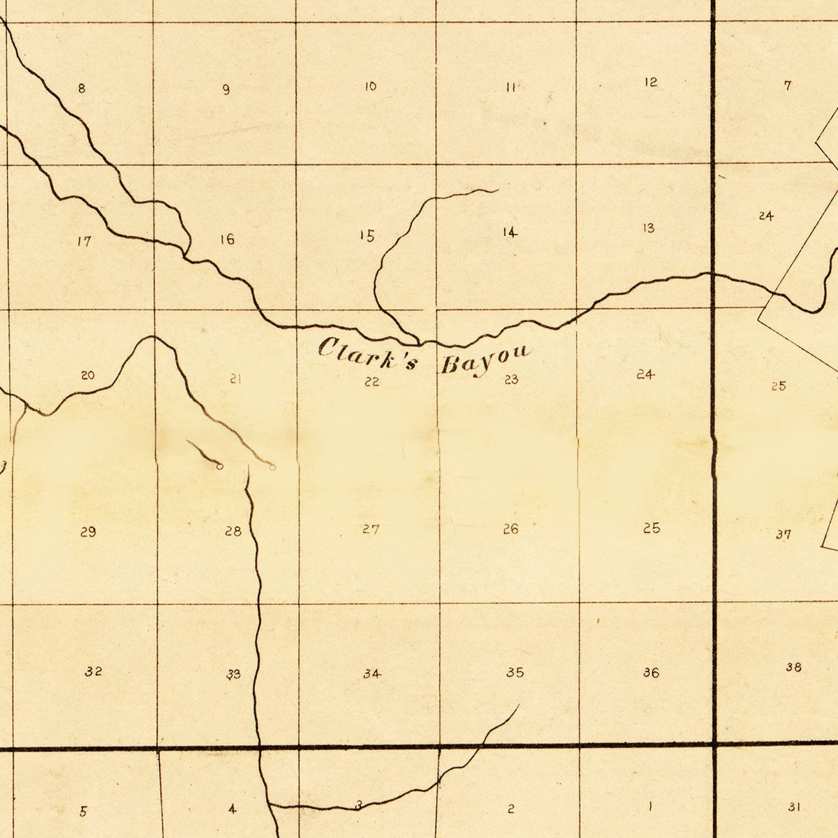 Restored historic details from the 1860 county map of Tensas Parish, Louisiana