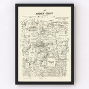 Archer County Vintage Map 1879