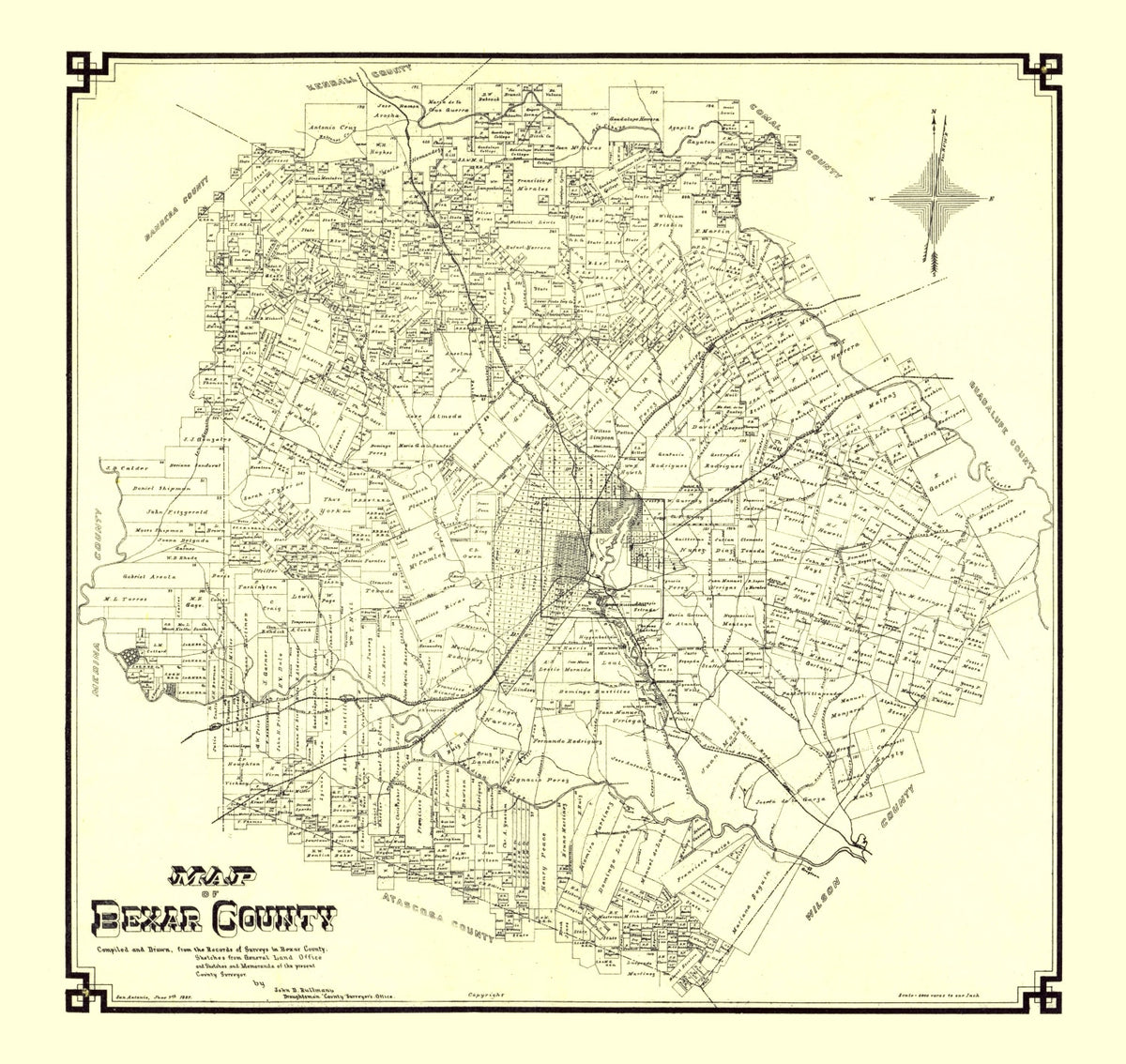 Preview of Vintage Map of Bexar County, Texas 1887
