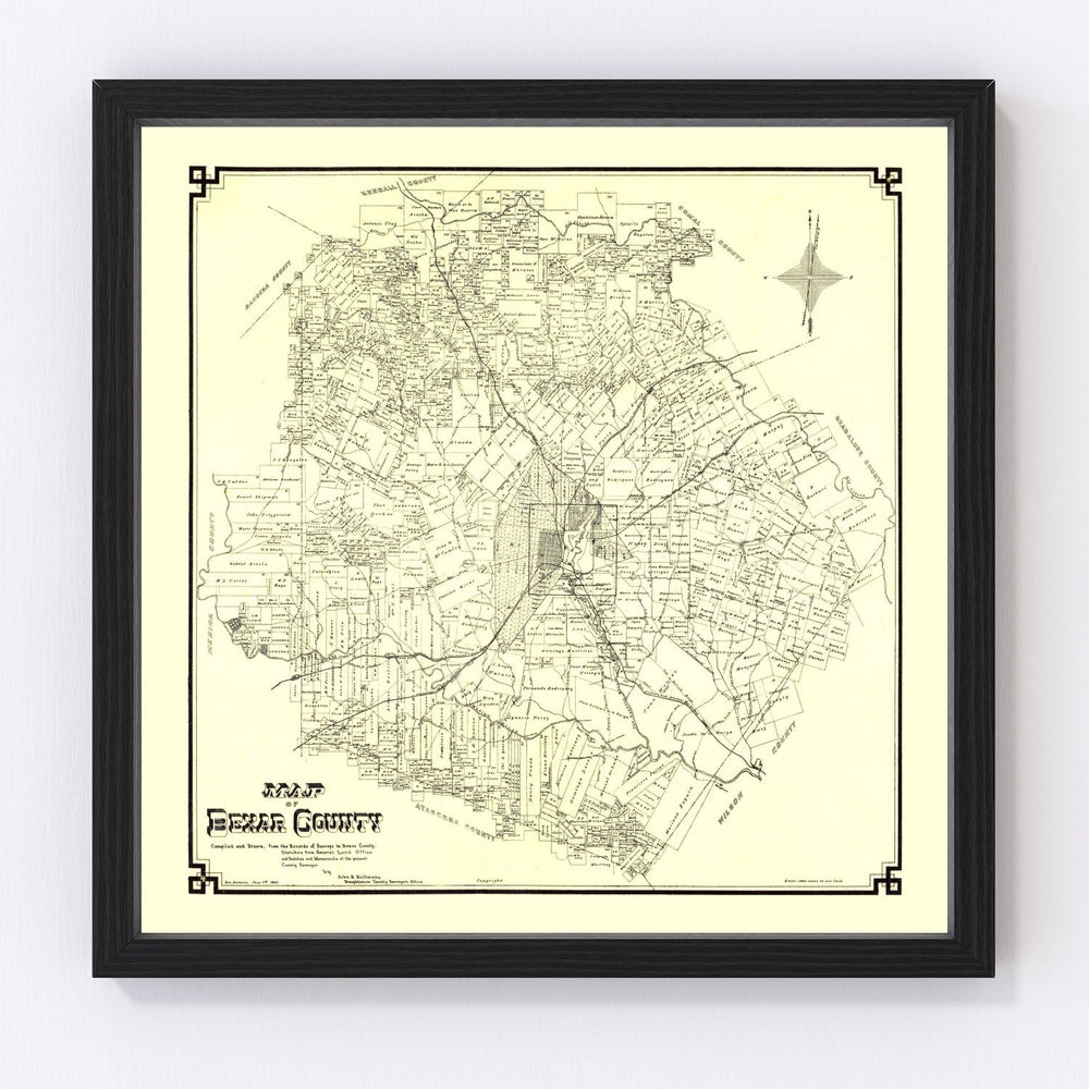 Bexar County Vintage Map 1887