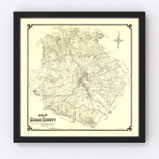 Bexar County Vintage Map 1887