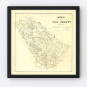 Bee County Vintage Map 1879