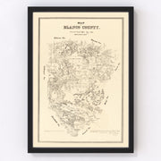 Blanco County Vintage Map 1879